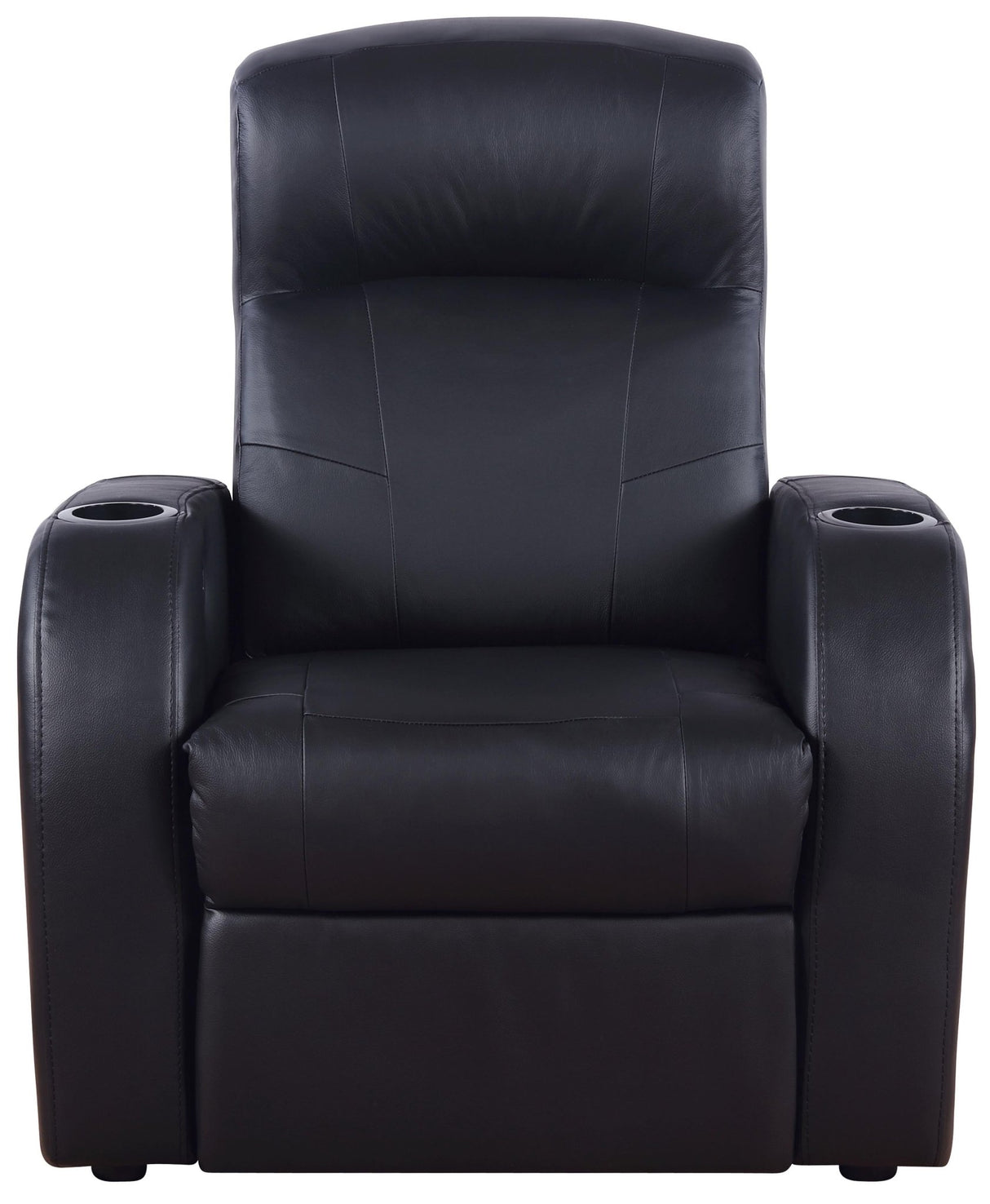 5 Pc Theater Seating (3R) - Cyrus Upholstered Recliner Living Room Set Black - 600001 - S3A - image - 4