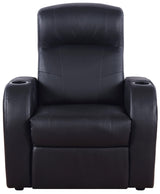 5 Pc Theater Seating (3R) - Cyrus Upholstered Recliner Living Room Set Black - 600001 - S3A - image - 4