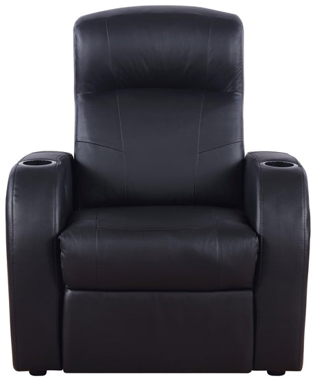 5 Pc Theater Seating (3R) - Cyrus Upholstered Recliner Living Room Set Black - 600001 - S3A - image - 4