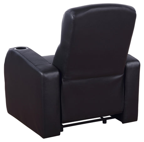 5 Pc Theater Seating (3R) - Cyrus Upholstered Recliner Living Room Set Black - 600001 - S3A - image - 5