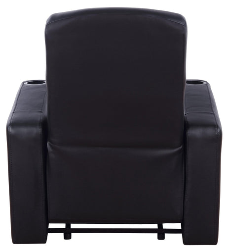 5 Pc Theater Seating (3R) - Cyrus Upholstered Recliner Living Room Set Black - 600001 - S3A - image - 6