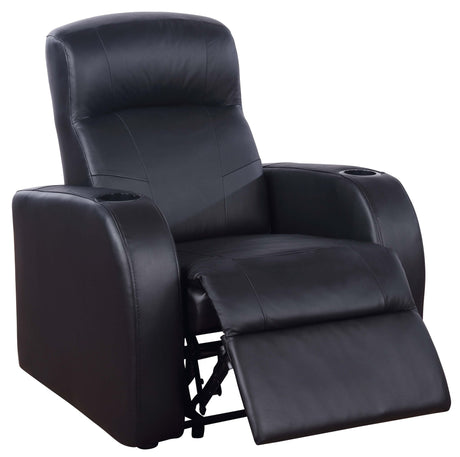 Cyrus Upholstered Recliner Living Room Set Black - 600001 - S3B - image - 3