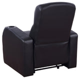 5 Pc Theater Seating (4R) - Cyrus Upholstered Recliner Living Room Set Black - 600001 - S4B - image - 5