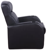 5 Pc Theater Seating (4R) - Cyrus Upholstered Recliner Living Room Set Black - 600001 - S4B - image - 7