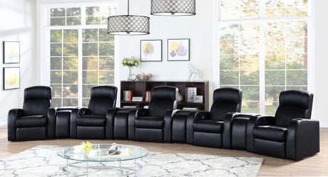 Cyrus Upholstered Recliner Living Room Set Black | Coaster | Home Elegance USA