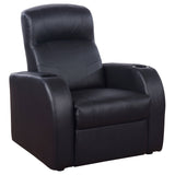 Cyrus Home Theater Upholstered Recliner Black | Coaster - 600001 - Home Elegance USA - 1