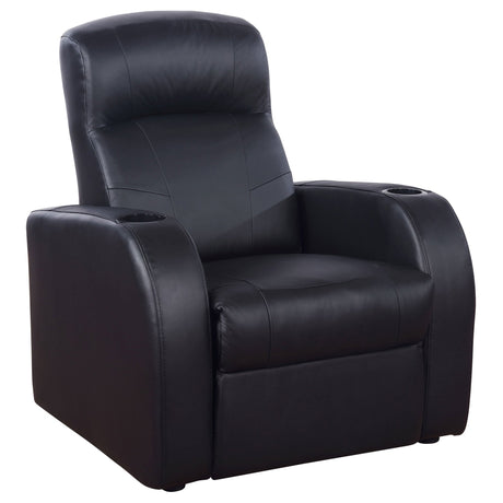 Cyrus Home Theater Upholstered Recliner Black | Coaster - 600001 - Home Elegance USA - 1