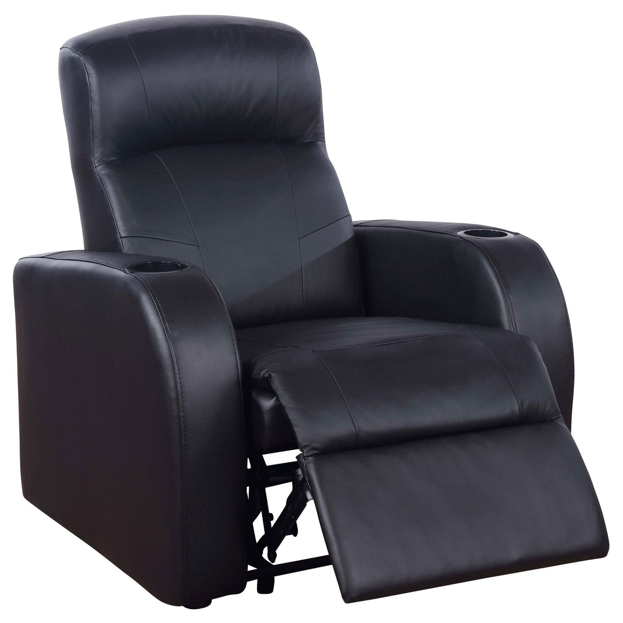 Cyrus Home Theater Upholstered Recliner Black | Coaster - 600001 - Home Elegance USA - 3