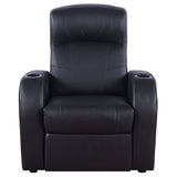 Cyrus Home Theater Upholstered Recliner Black | Coaster - 600001 - Home Elegance USA - 4