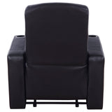 Cyrus Home Theater Upholstered Recliner Black | Coaster - 600001 - Home Elegance USA - 6