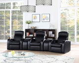 Cyrus Home Theater Upholstered Recliner Black | Coaster - 600001 - Home Elegance USA - 10