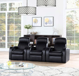 Cyrus Home Theater Upholstered Recliner Black | Coaster | Home Elegance USA