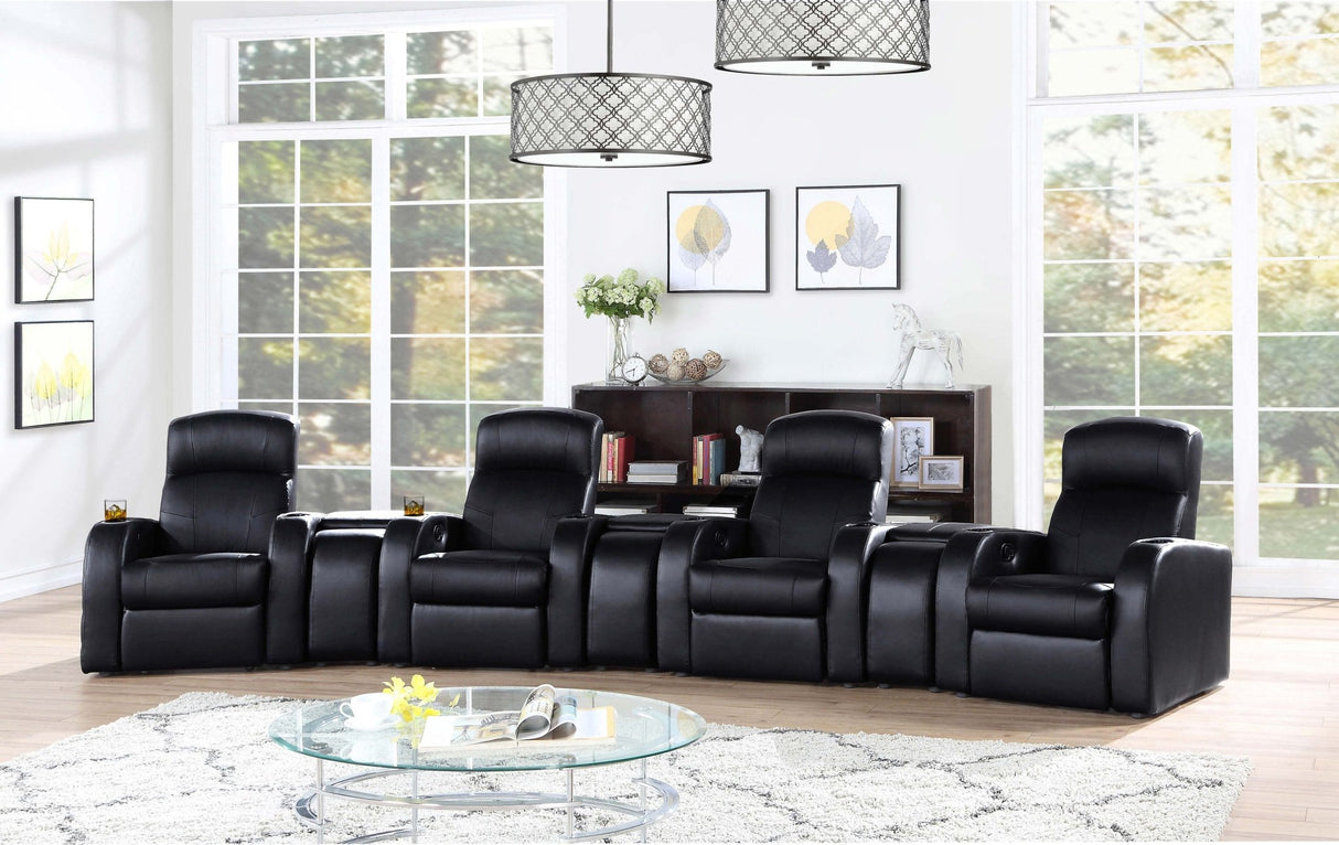 Cyrus Home Theater Upholstered Recliner Black | Coaster | Home Elegance USA