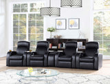 Cyrus Home Theater Upholstered Recliner Black | Coaster | Home Elegance USA