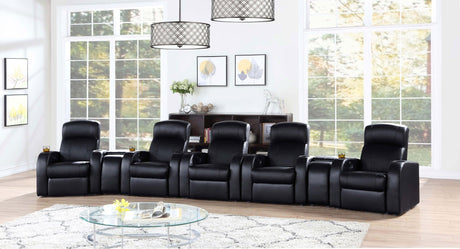 Cyrus Home Theater Upholstered Console Black | Coaster - 600002 - Home Elegance USA - 12