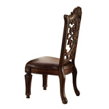 Acme - Vendome Side Chair (Set-2) 60003 Brown Synthetic Leather & Cherry Finish