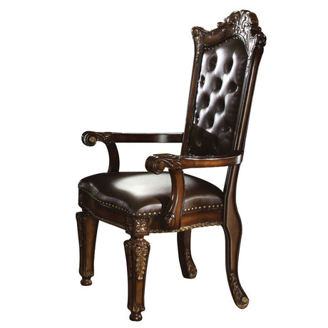 Acme - Vendome Arm Chair (Set-2) 60004 Espresso Synthetic Leather & Cherry Finish