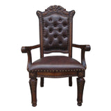 Acme - Vendome Arm Chair (Set-2) 60004 Espresso Synthetic Leather & Cherry Finish