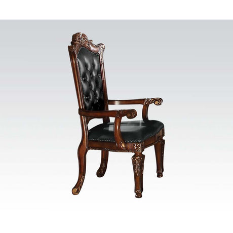 Acme - Vendome Arm Chair (Set-2) 60004 Espresso Synthetic Leather & Cherry Finish