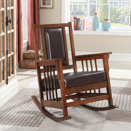 Rocking Chair - Ida Upholstered Rocking Chair Tobacco and Dark Brown