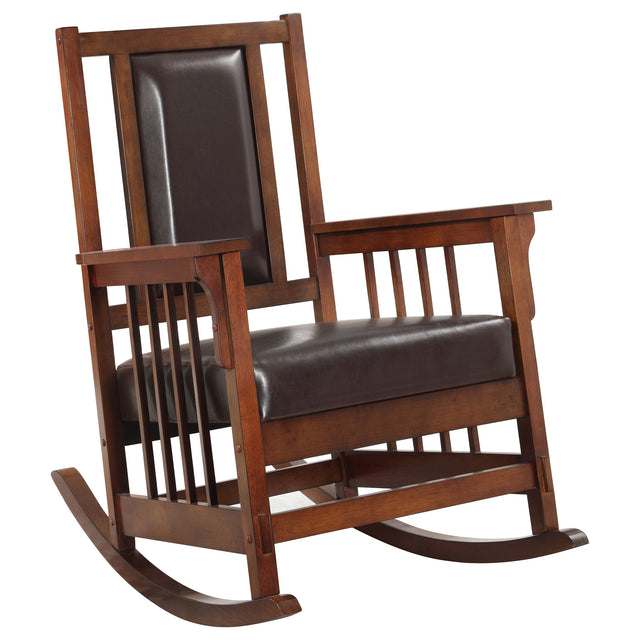 Rocking Chair - Ida Upholstered Rocking Chair Tobacco and Dark Brown