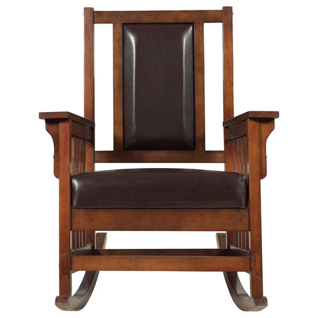 Rocking Chair - Ida Upholstered Rocking Chair Tobacco and Dark Brown