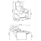 5 Pc Theater Seating (3R) - Toohey Upholstered Tufted Recliner Living Room Set Black - 600181 - S3A - image - 14