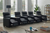 7 Pc Theater Seating (5R) - Toohey Upholstered Tufted Recliner Living Room Set Black - 600181 - S5B - image - 2