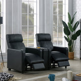 Push Back Recliner - Toohey Home Theater Push Back Recliner Black