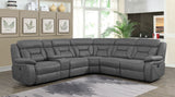 Higgins 4 - piece Upholstered Power Sectional Grey - 600370 - image - 2