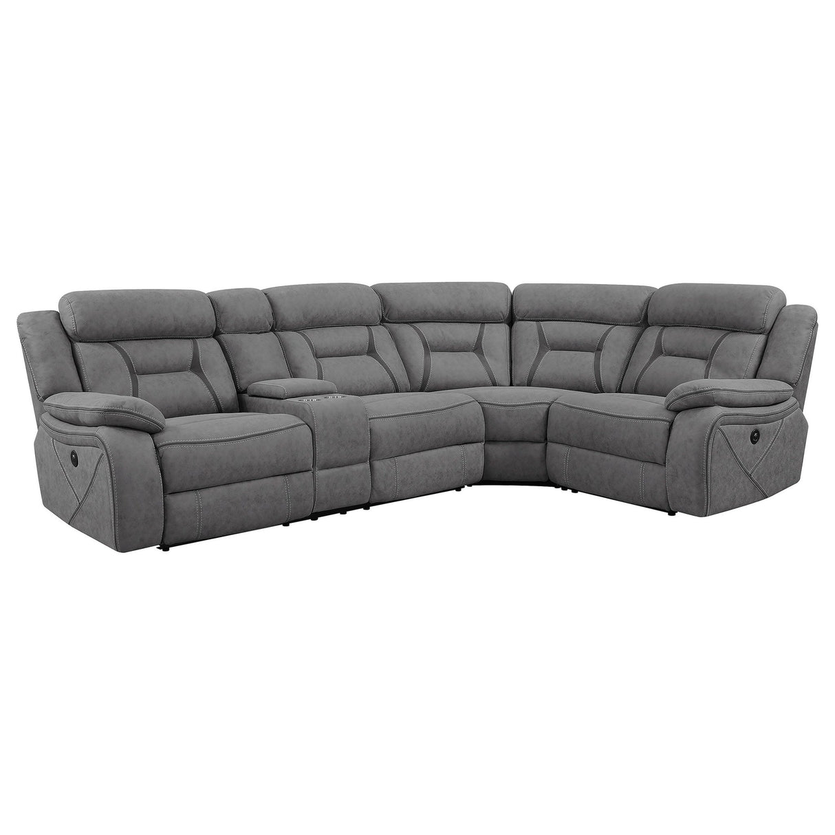 Higgins 4 - piece Upholstered Power Sectional Grey - 600370 - image - 1