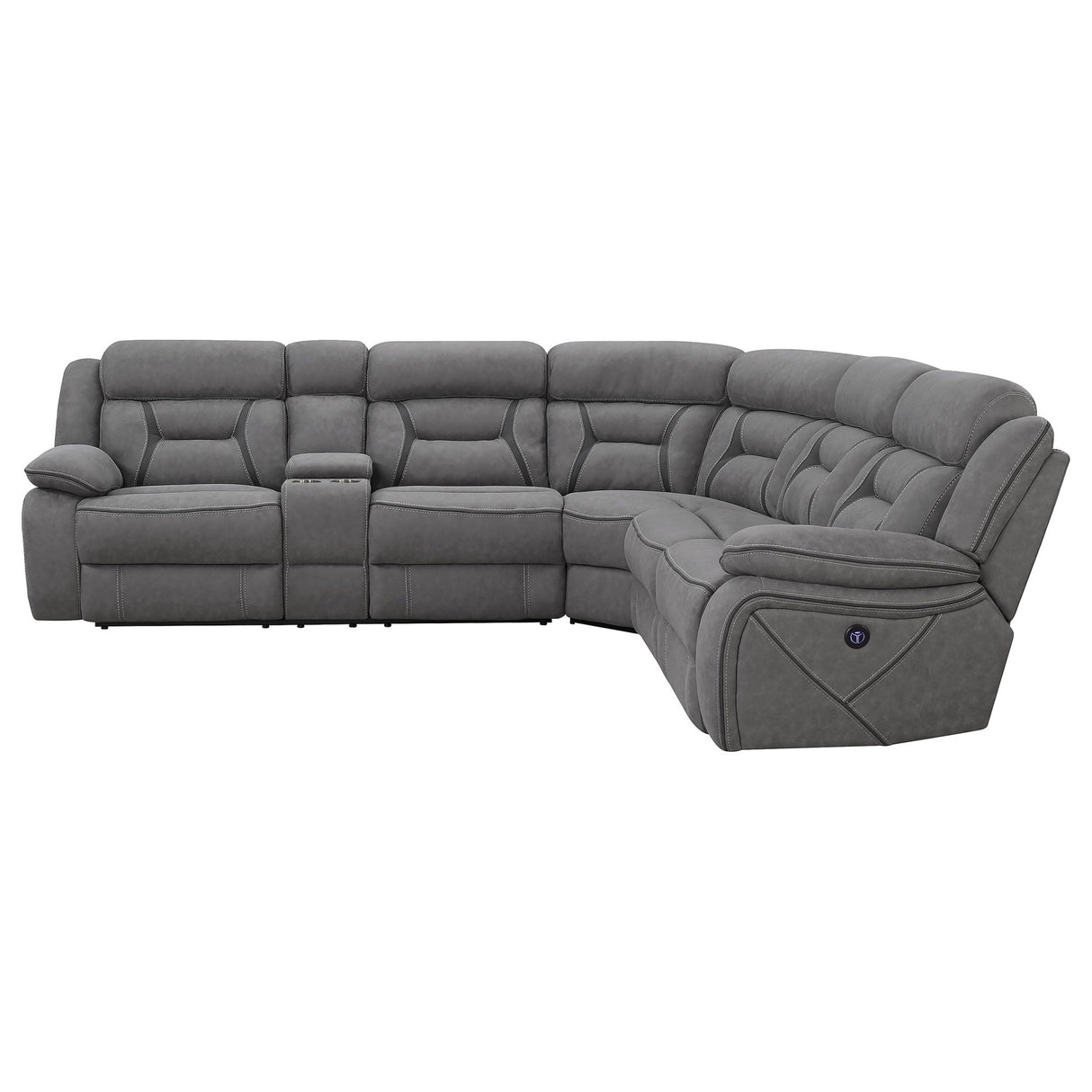 Higgins 4 - piece Upholstered Power Sectional Grey | Coaster | Home Elegance USA