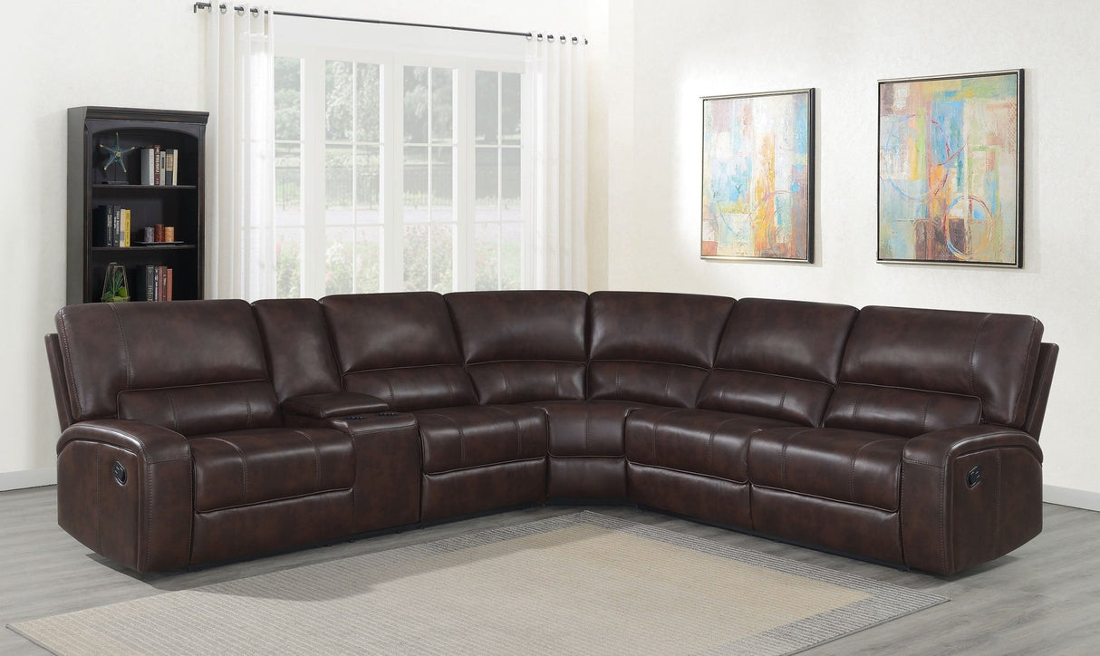 Brunson 3 - piece Upholstered Motion Sectional Brown | Coaster | Home Elegance USA