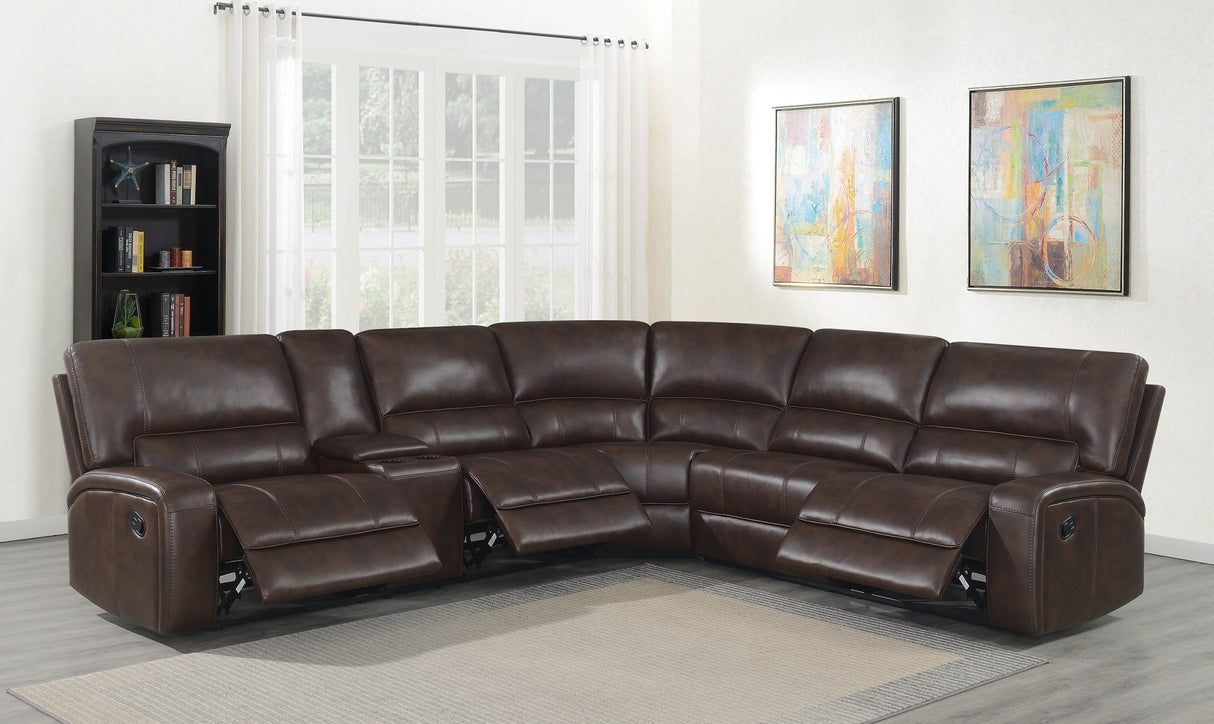 Brunson 3 - piece Upholstered Motion Sectional Brown - 600440 - image - 3