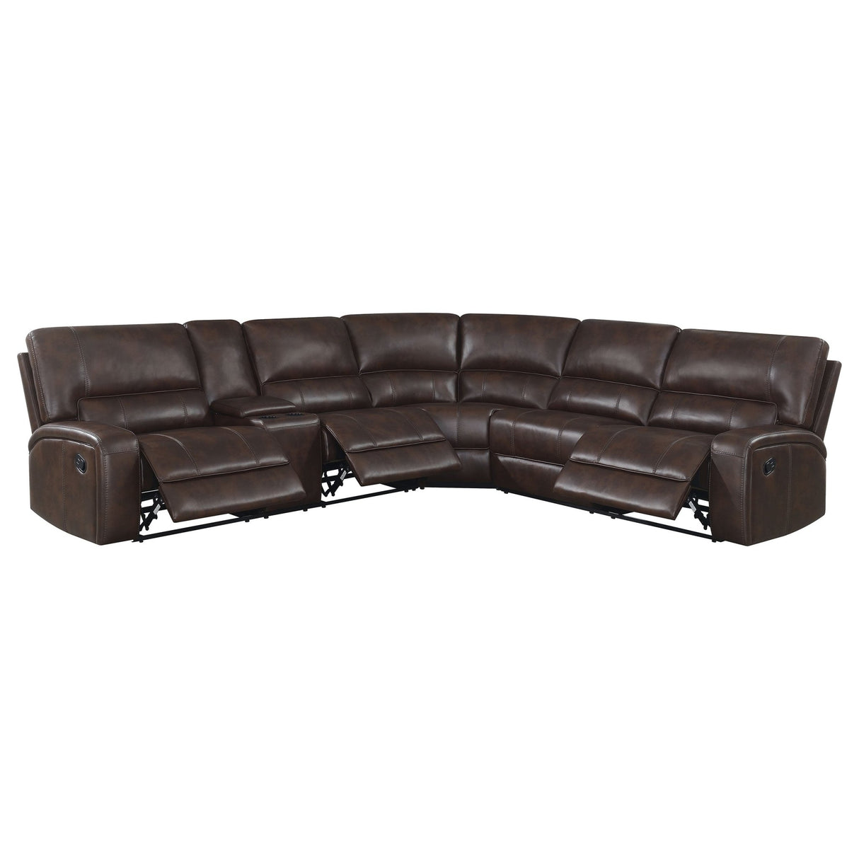 Brunson 3 - piece Upholstered Motion Sectional Brown | Coaster | Home Elegance USA