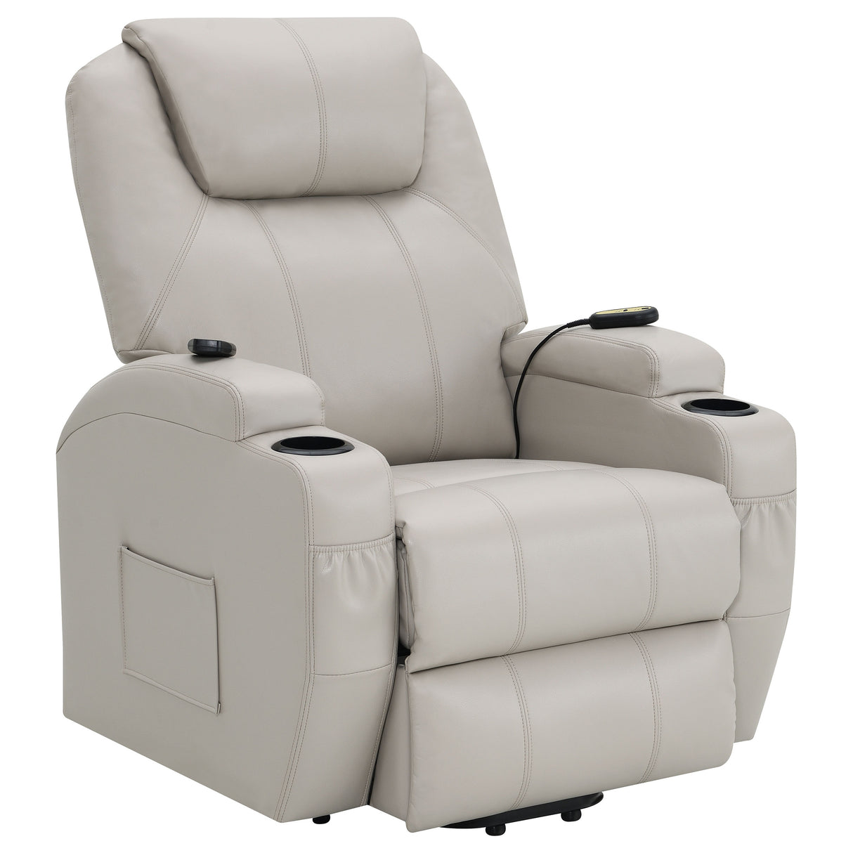 Power Lift Recliner - Sanger Upholstered Power Lift Recliner Chair with Massage Champagne