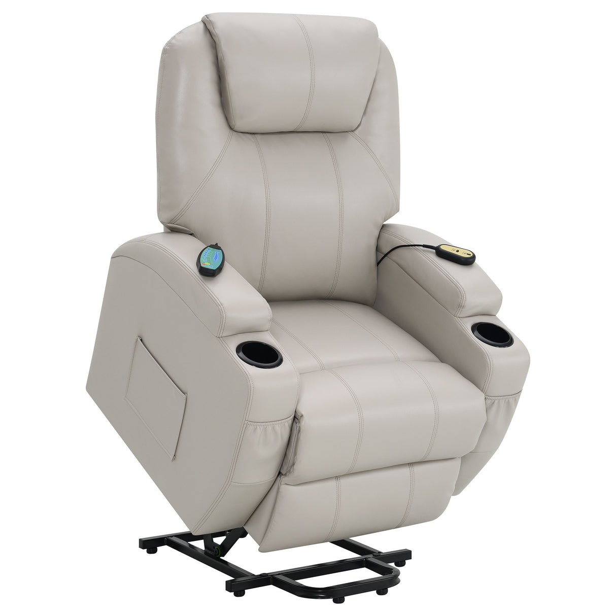 Power Lift Recliner - Sanger Upholstered Power Lift Recliner Chair with Massage Champagne