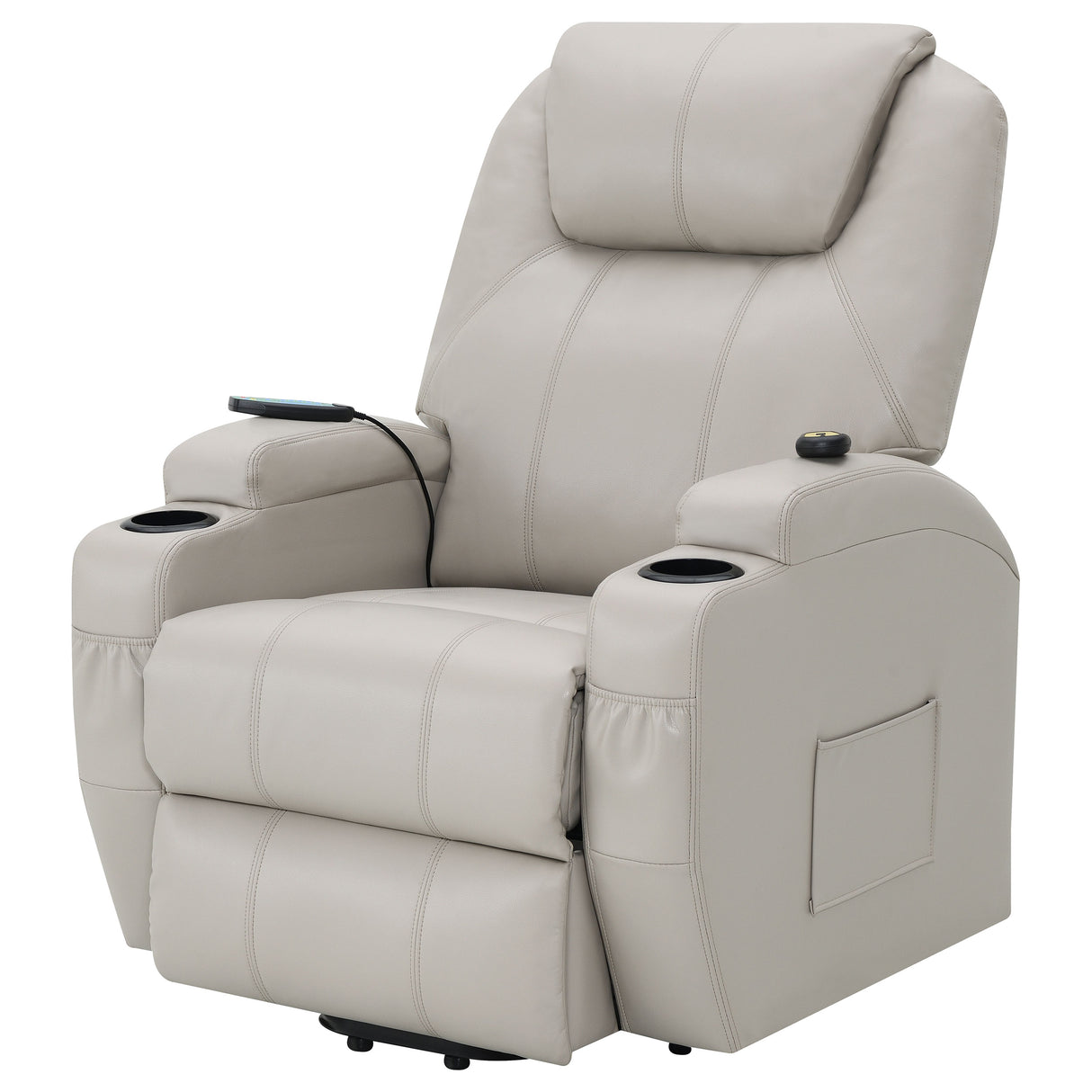 Power Lift Recliner - Sanger Upholstered Power Lift Recliner Chair with Massage Champagne