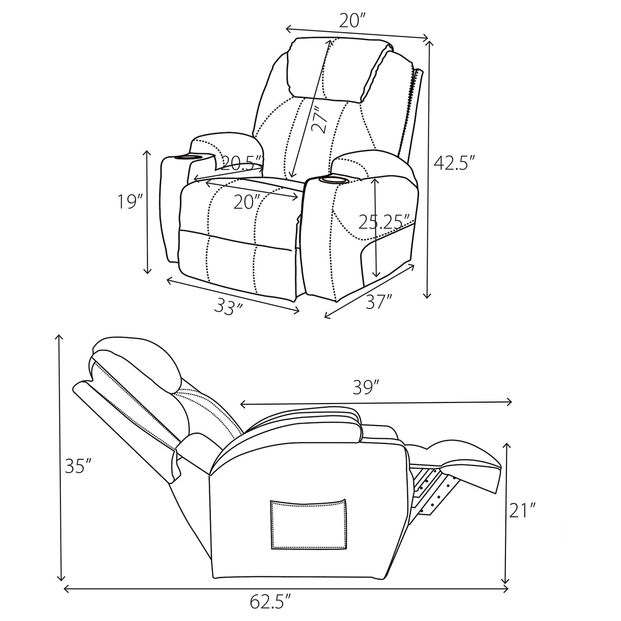 Power Lift Recliner - Sanger Upholstered Power Lift Recliner Chair with Massage Champagne