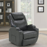 Power Lift Recliner - Sanger Upholstered Power Lift Recliner Chair with Massage Charcoal Grey