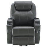 Power Lift Recliner - Sanger Upholstered Power Lift Recliner Chair with Massage Charcoal Grey