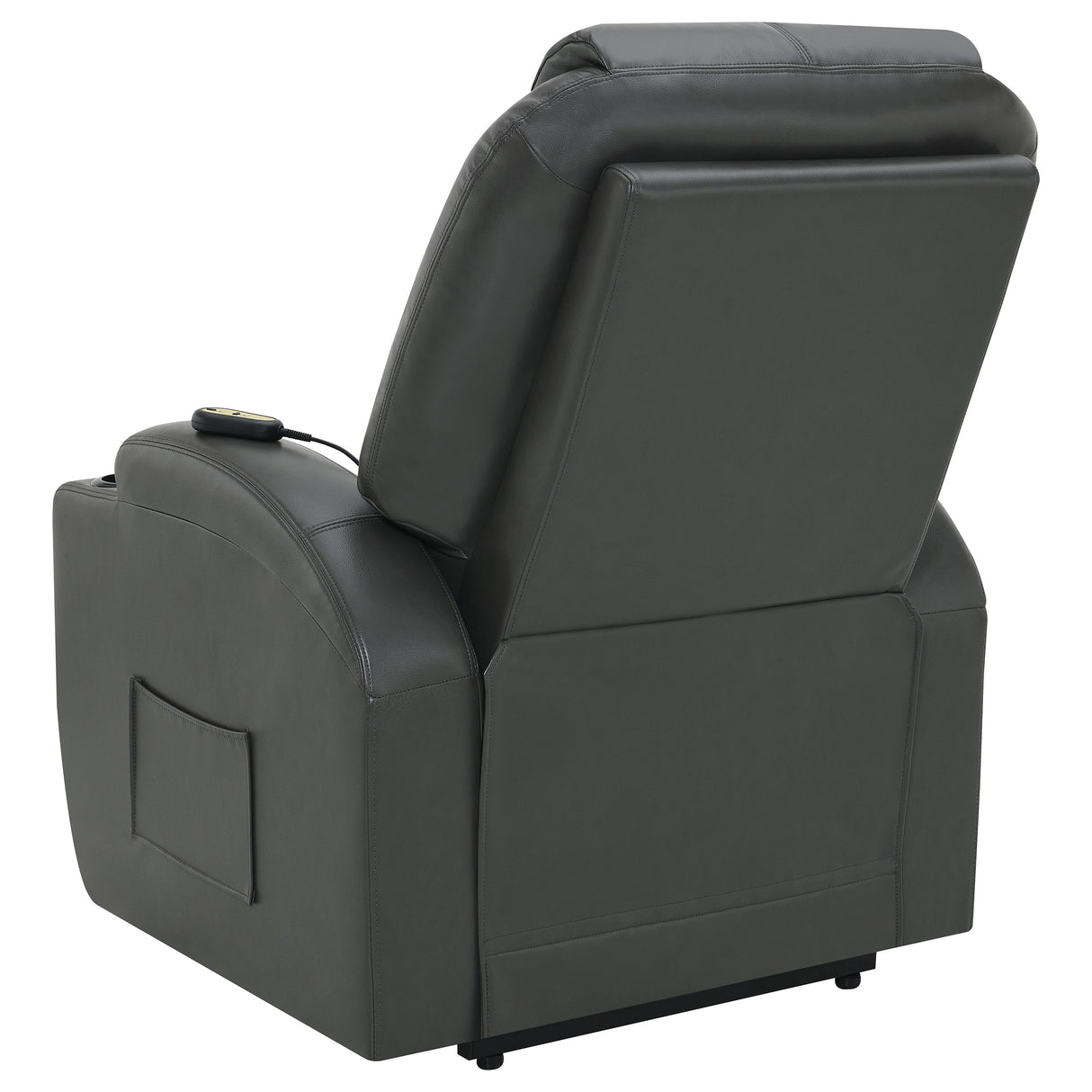 Power Lift Recliner - Sanger Upholstered Power Lift Recliner Chair with Massage Charcoal Grey