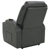 Power Lift Recliner - Sanger Upholstered Power Lift Recliner Chair with Massage Charcoal Grey