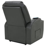 Power Lift Recliner - Sanger Upholstered Power Lift Recliner Chair with Massage Charcoal Grey