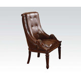 Acme - Winfred Side Chair 60077 Cherry Synthetic Leather & Cherry Finish