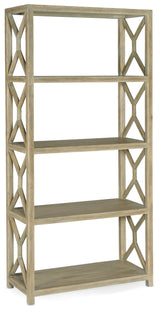 Hooker Furniture Surfrider Etagere – Driftwood Finish, 4 Shelves, Pecan Veneers, Casual Beach-Inspired Design - sold by Home Elegance USA