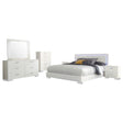 August Glossy White 6-piece Panel Bedroom Set - sold by Home Elegance USA