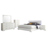 August Glossy White 6-piece Panel Bedroom Set