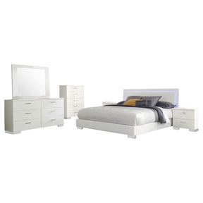 August Glossy White 6-piece Panel Bedroom Set - sold by Home Elegance USA