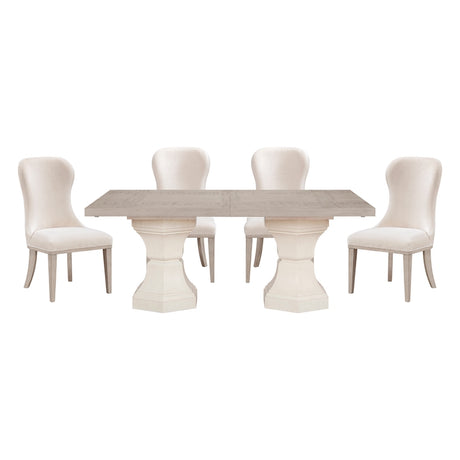 Homelegance Lofton 7 Piece Modern Dining Room Set in Light Gray & White Finish – 6018 Collection - sold by Home Elegance USA